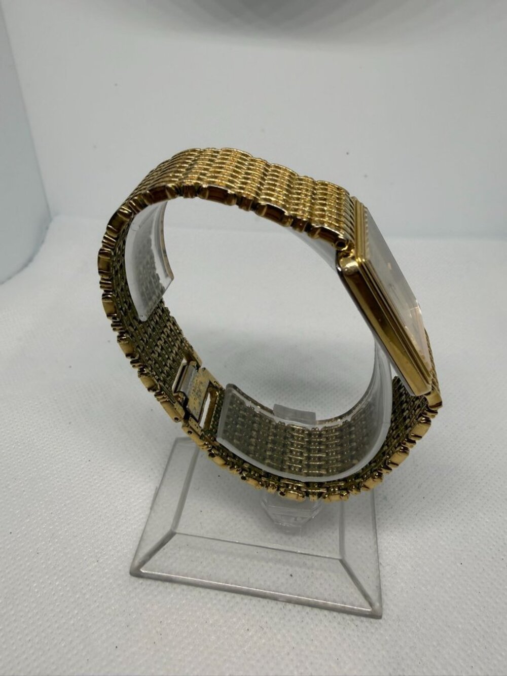 Vintage 1980s Seiko 9020-5119 Gold-Tone Tank Rectangle Ultra-Thin Quartz Watch - Picture 7 of 11